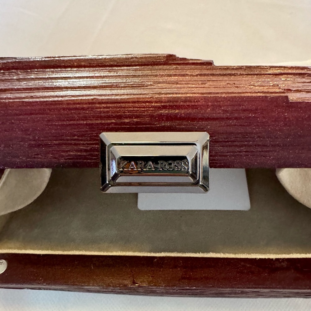 RARE Kara Ross Gemmo garnet red resin minaudiere / evening clutch - Picture 6 of 10